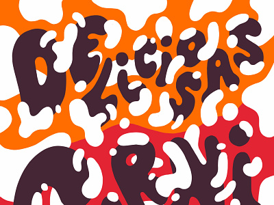 Deliciosas Carnitas carnitas deliciosas español illustration lettering orange red shapes spanish typography white