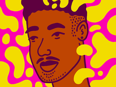 Fresh Prince 🤴🏾 90s character face fashion fresh prince illustration man pink portrait shapes yellow