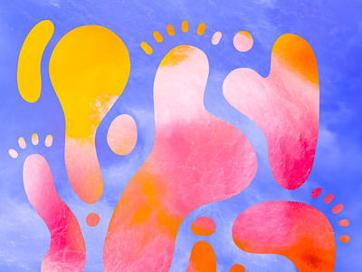 Cotton Candy 💕 01 abstract blue cotton candy illustration pink shapes yellow
