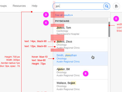 Redlined Search annotated documentation global search highlighting metadata redline redlining search ui ux