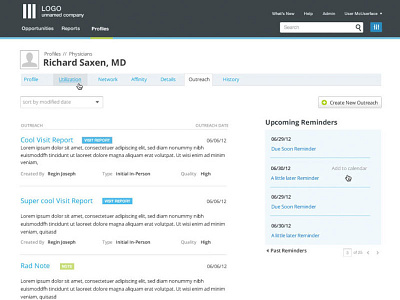 Physician Profile physician profile reskin tabs ui user profile visual