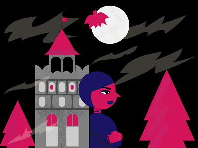 Замок Дракулы illustration vector готика замок персонажи