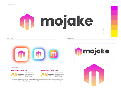 M letter modern logo branding