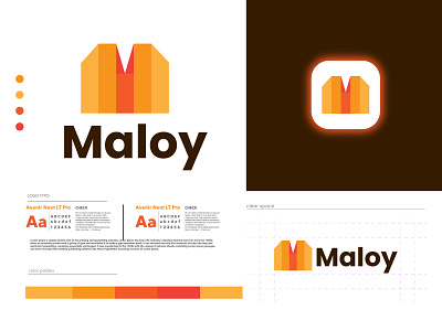 M letter logo design branding