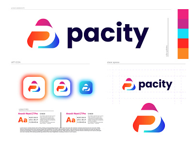 P letter modern logo design branding