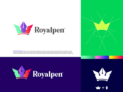 Logo design - Crown logo - Pen logo a b c d e f g h i j k l m branding colorful combination crown design ecommerce gradient illustration logo logo folio mark minimal modern n o p q r s t u v w x y z pen shot top ui vector