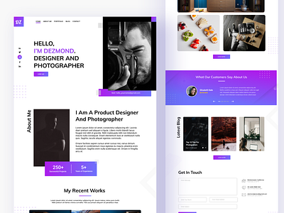 Photographer and Designer Website Landing Page