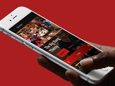 VoD mobile app dark hybrid mobile navigation player red streaming streaming app ui ux video vod