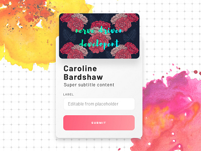 Profile Card bold typography card card ui gradient ios iphone x iphonex minimal mobile pink ui ux