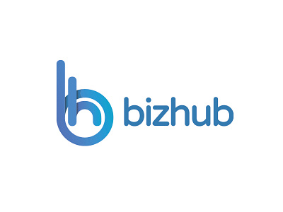 BizHub Logo art direction blue blue gradient brand design brand identity branding letter logo logo design minimal typography