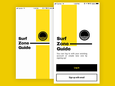 Surf Zone - Loading and Log In Screens