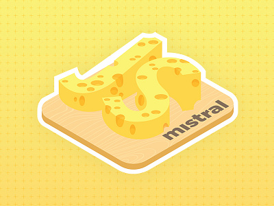 Edible Technology cheese food illustration isometric illustration isometry javascript lettering letters sticker sticker pack stickers yellow