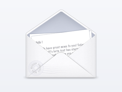 Beta announcement icon icon kickoff mail message