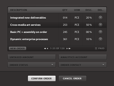 ERP Table app black erp form table