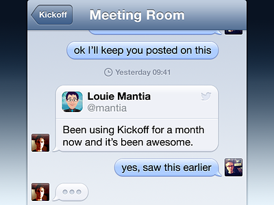 Kickoff for iPhone sneak peek chat iphone