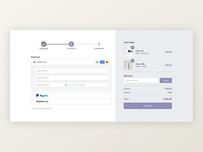 Daily UI - #002 / Credit Card Checkout checkout credit card design payment ui ux webdesign