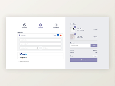 Daily UI - #002 / Credit Card Checkout