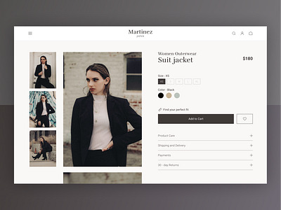 Martinez - Brand EC | Daily UI Challenge 012 (E-Commerce Shop) dailyui e commerce shop fashion modern ui ux web webdesign