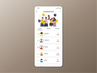 Daily UI Challenge 019 / Leaderboard app dailyui design learderboard ux web