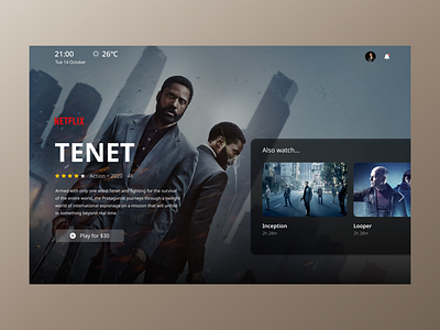 Daily UI Challenge 025 / TV App app dailyui design ui ux webdesign