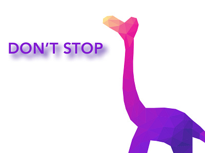 The never-stop dinosaur - low poly dream gradient illustrator low poly