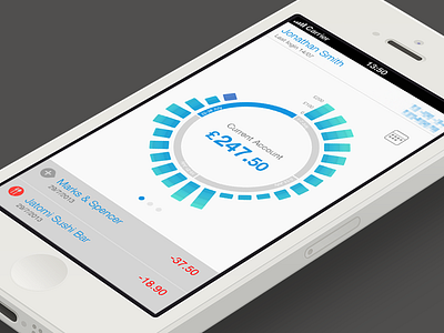 Money App iOS7 training account clean graph ios7 iphone pie chart shopping spendings