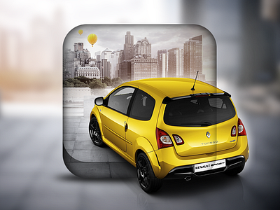 Renault iOS icon app car city icon ios ipad iphone renault surreal yellow