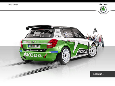 Skoda Auto racing android car clean fans green ios ipad iphone loading racing skoda smoke tires white