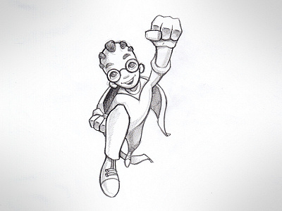 Superhero sketch flying pencil sketch superhero