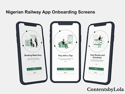 Nigerian Railway App - Onboarding Screens mobile app design onboarding railway subway train ui uidesign uiux