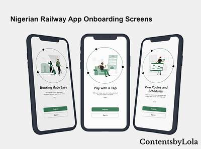 Nigerian Railway App - Onboarding Screens mobile app design onboarding railway subway train ui uidesign uiux
