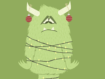 Holiday Monster Illustration WIP 3