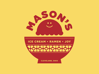 Mason's Creamery asian bowl cleveland fun ice cream ice cream cone minimal ramen scoop simple
