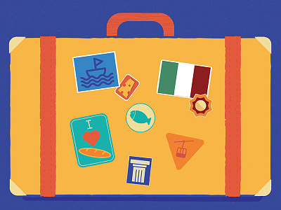 Mediterranean Scrapbook Kit - Postcard sample color cute fun illustration luggage mediterranean stickers travel
