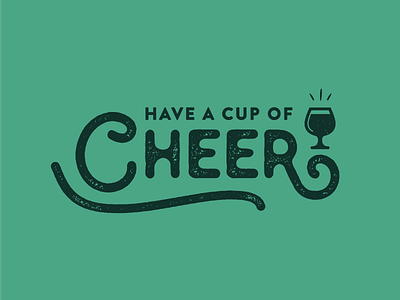 Cup Of Cheer Typography beer cheer christmas festive green holiday type typography