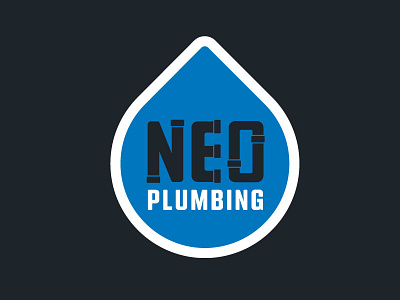 NEO Plumbing Logo blue clean cleveland cool logo plumbing thick water
