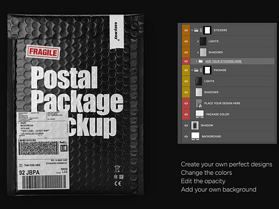 Postal Package Mockup branding bubbled pack delivery delivery app design mockup mockup psd object mockup pack package photoshop post postal postal service poster design presentation product mockup psd stickers template