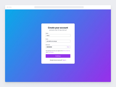 Sign Up Form - Create new account account design forms prototyping registration sign up signup ui ux