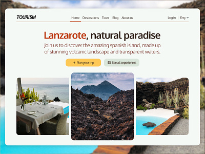 Tourism - Homepage holiday homepage page photography tourism travel trip ui vacation web design