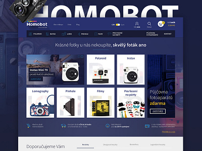 Redesign Instant Eshop Homobot design e shop ecommerce eshop flat design instax lomography photography polaroid redesign user interface web
