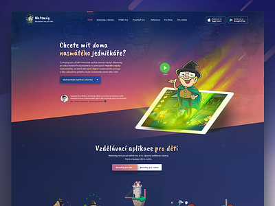 Matemág - mathematic app for kids app design kids app landing learn minimal ui web webdesign