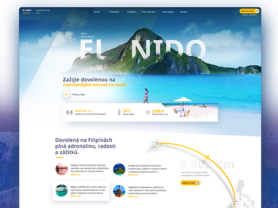 El Nido Travel agency from Czechia design landing minimal ocean travel ui user interface ux web