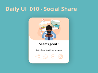 Daily UI 010 - Social Share 😎 app dailyui design illustration ui ux