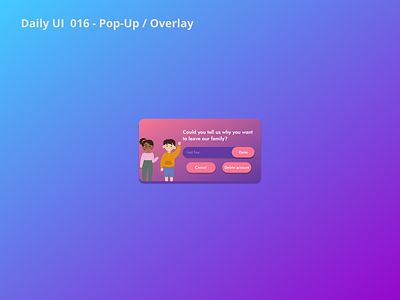 Daily UI 016 - Pop-Up / Overlay 😎 dailyui design illustration ui