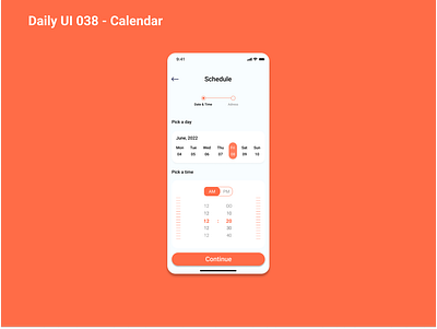 Daily UI 038 - Calendar 😎 app branding dailyui design illustration logo ui ux