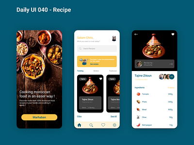 Daily UI 040 - Recipe 😎 app branding dailyui design illustration logo ui ux