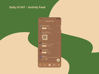 Daily UI 047 - Activity Feed 😎 app branding dailyui design illustration ui ux