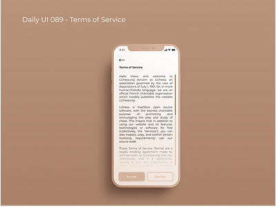 Daily UI 089 - Terms of Service 😎
