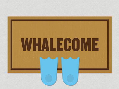 Whalecome Home flippers welcome mat whale
