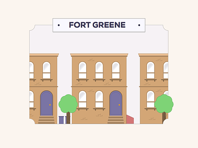 Fort Greene badge brooklyn brownstone city fort greene new york nyc skyline